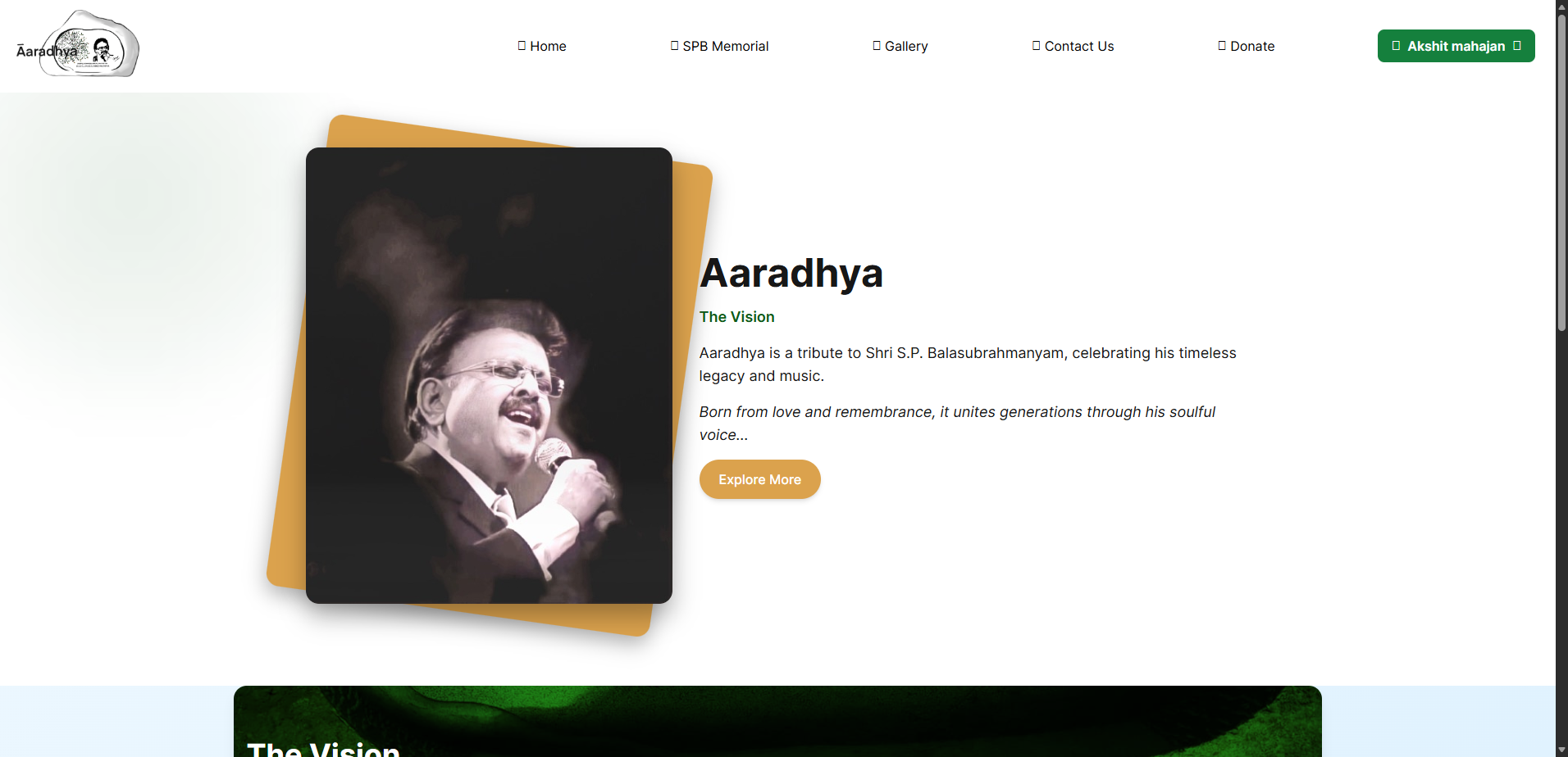 Aaradhya Trust website screenshot